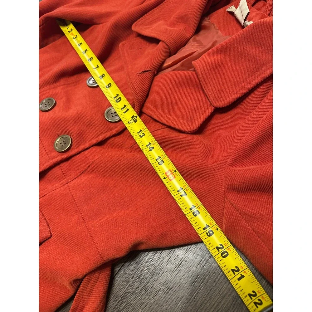 Paris Blues Women's Red Double Breasted Belted‎ Wool Blend Peacoat Jacket Size L